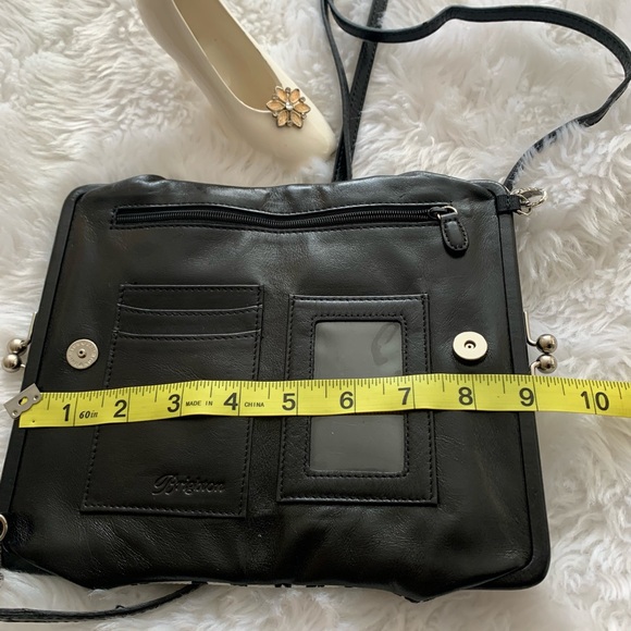BRIGHTON Vintage black/white Embroidered floral crossbody bag VGUC++ - Picture 9 of 12